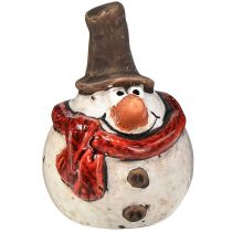 Artikel Sneeuwpopfiguur van keramiek, wit, 6,9 cm – winterse kerstdecoratie – 6 st