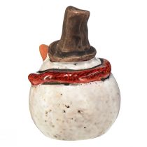 Artikel Sneeuwpopfiguur van keramiek, wit, 6,9 cm – winterse kerstdecoratie – 6 st