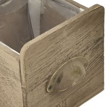 Artikel Houten ladeset met handvat, bruin geveegd - rustieke opberger, set van verschillende maten, 4-delig