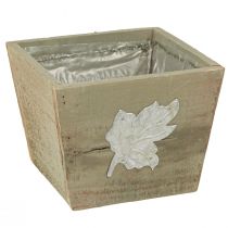 Artikel Shabby Chic Houten Plantenbak Grijs 11×14,5×14cm