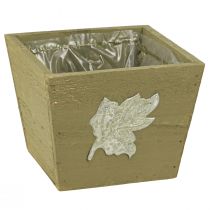 Artikel Plantenbak hout shabby chic houten bak groen 11×14,5×14cm