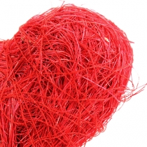 Artikel Sisal hart 5cm rood op stok 24 st