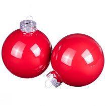 Artikel Kerstballen rode boomballen glas glans Ø6cm 24 st