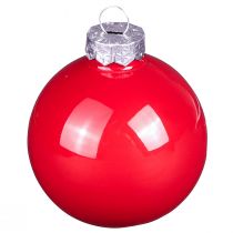 Artikel Kerstballen rode boomballen glas glans Ø6cm 24 st