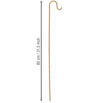 Artikel Stang met haak, roestkleurige decoratieve metalen tuindecoratie, 80 cm hoog, 3 stuks