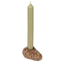 Artikel Kandelaars met dennenappeldesign, 8 cm, 3 stuks
