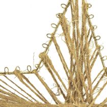 Artikel Ster verpakt in jute Kerstdecoratie rustiek 20cm 4st