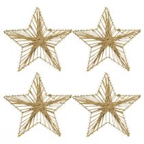 Artikel Ster verpakt in jute Kerstdecoratie rustiek 20cm 4st