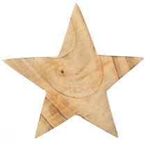 Artikel Rustieke decoratieve ster van paulowniahout - natuurlijk design, Ø 15 cm, 6 cm dik - veelzijdige houten decoratie - 2 stuks