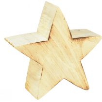 Artikel Rustieke decoratieve ster van hout - natuurlijke houtlook, 20x7 cm - veelzijdige kamerdecoratie