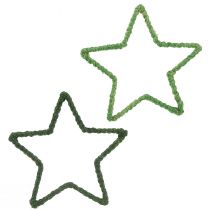 Artikel Sterren jute voor kerstversiering kerststerren groen 15cm 8 st