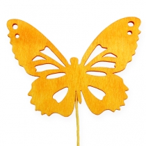Artikel Decoratieve vlinders op draad 3-kleurig 8cm 18st