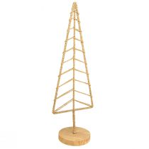 Artikel Kerstboomdecoratie met voet hout metaal naturel 18x12x51cm