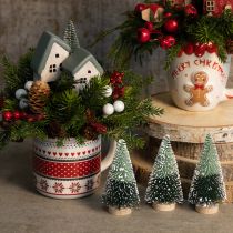 Artikel Mini kunstkerstboom met sneeuw Ø5cm H10cm 6 stuks