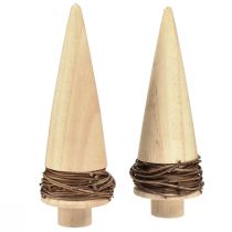 Artikel Kerstboomhout natuurlijke tafeldecoratie Kerstmis H18cm 2 st