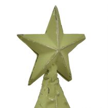 Artikel Kerstboom metaal hout sterren zilvergroen H46,5cm