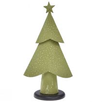 Artikel Kerstboom metaal hout sterren zilvergroen H46,5cm