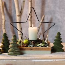 Artikel Kerstboom tafeldecoratie gevlokte dennen groen 16,5cm 4 stuks
