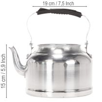 Artikel Vintage decoratieve theepot/plantenbak, metaal met zinklook, Ø19cm H15cm