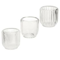 Artikel Waxinelichthouder kaarshouder glas helder Ø8cm H8cm 6 st.
