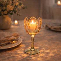 Artikel Tulpvormige glazen theelichthouder, vintage stijl, romantische woondecoratie, 20 cm