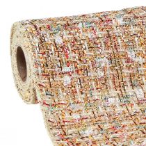 Artikel Tafelloper beige kleurrijke glitter vintage retro B19cm L1,5m
