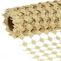 Artikel Tafelloper raster goud crème met glitter B19cm L1,5m