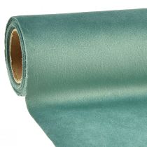 Artikel Fluwelen tafelloper groen turkoois, decoratieve stof 28×270cm - elegante tafelloper voor uw feestelijke decoratie