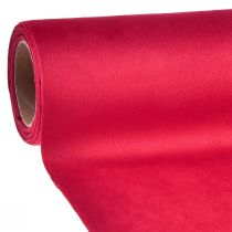 Artikel Fluwelen tafelloper rood, glanzende decoratiestof, 28×270cm - tafelloper voor feestelijke decoratie