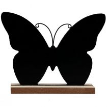 Artikel Tafeldecoratie houtdecoratie vlinder zwart naturel 12cm 6st