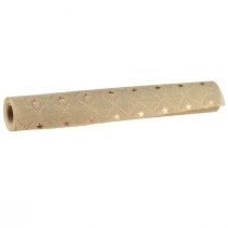 Artikel Kersttafelloper met glanzende sterren, goud, 48 cm x 4,5 m - Feestelijke decoratie