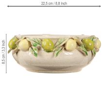 Artikel Keramische kom met citroenen – Mediterrane decoratieve kom voor tafel &amp; keuken Ø21,5cm H8,5cm