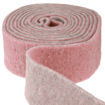 Artikel Potlint decoratief lint wolvilt wol oudroze grijs 7,5cm 5m