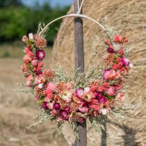 Artikel Droogbloemenboeket boeket weidebloemen roze H50cm 140g