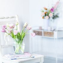 Artikel Tulpen kunst papegaai tulpen paars boeket met 5 bloemen 40cm