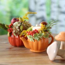 Artikel Plantenbak keramiek pompoen plantenpot oranje Ø9,5cm H6,5cm 4 stuks