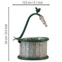 Artikel Metalen plantenbak, regenton, vogelmotief, balkondecoratie, Ø15,5 cm