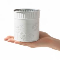 Artikel Bloempot met paardenbloemmotief, wit, Ø9,5 cm, H11 cm