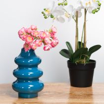 Artikel Vaas, woonaccessoire met een golvend oppervlak voor een moderne sfeer, 23 cm