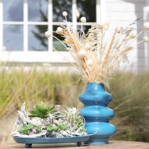 Artikel Vaas, woonaccessoire met een golvend oppervlak voor een moderne sfeer, 23 cm