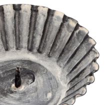 Artikel Vintage kaarsenhouder voor stompkaarsen om in te steken grijs Ø8,5cm 4 stuks