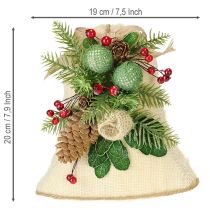 Artikel Kerst wanddecoratie, bel, jute, gesorteerd, H20cm, 2 stuks