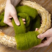 Artikel Wollen lont Zachte viltwol voor decoratieve ontwerpen en seizoensarrangementen 2m Groen