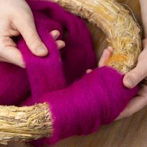 Artikel Wollen lont Zachte viltwol voor decoratieve ontwerpen en seizoensarrangementen 2m Roze