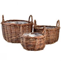 Artikel Veelzijdige set ronde rieten manden met handvatten - 3 maten (30cm, 26cm, 20cm) - Perfect voor opslag en huisdecoratie - Set van 3