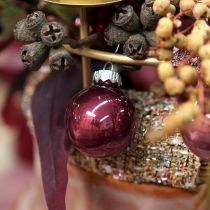 Artikel Kerstballen glas mini bes beige roze Ø3cm 22 stuks