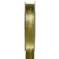 Artikel Kerstlint Kersttijdlint Groen Goud 15mm 20m