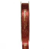 Artikel Kerstlint Kersttijdlint Rood Goud 15mm 20m