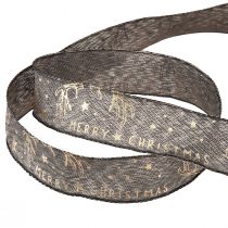 Artikel Kerstlint ster gewei decoratie bruin goud B25mm L15m