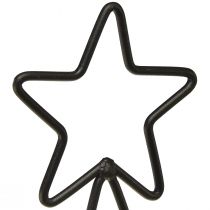 Artikel Metalen kerstboom met ster en dienblad - 25x18x66 cm - Moderne vakantiedecoratie